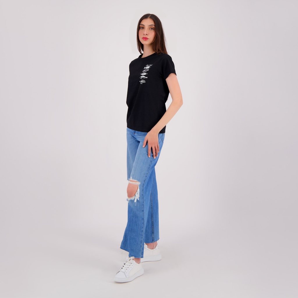 T-shirt femme manches courtes الحوت عليك
