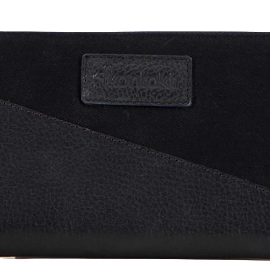 Porte feuille en jeans et cuir