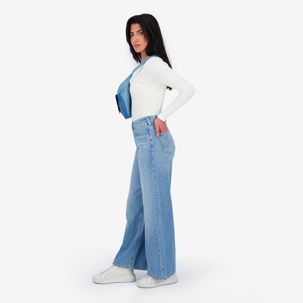 Super Straight jeans femme avec braguette décalé- SARRA 2.0