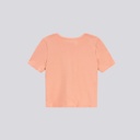 T-shirt femme manches courtes col tunisien