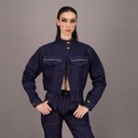 Cropped jacket unisexe selvedge avec fermeture décalée en jeans Selvedge And Raw Look TNFW"