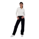 T-shirt côtelé femme manches longues avec cut out fleur