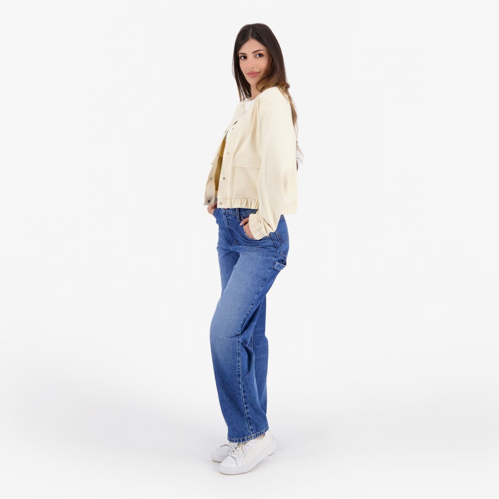 Bombers crop femme  avec détails élastique