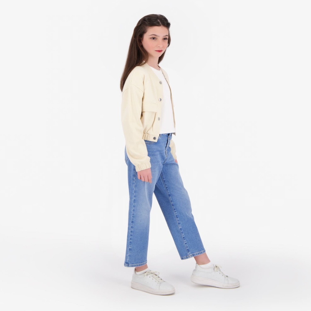 Bombers crop fille avec détails élastique