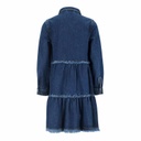 Robe chemise fille a volants en jeans
