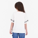 T-shirt oversized fille manches courtes avec des formes aux manches