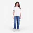 T-shirt oversized fille manches courtes avec des formes aux manches
