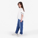 T-shirt oversized fille manches courtes avec des formes aux manches