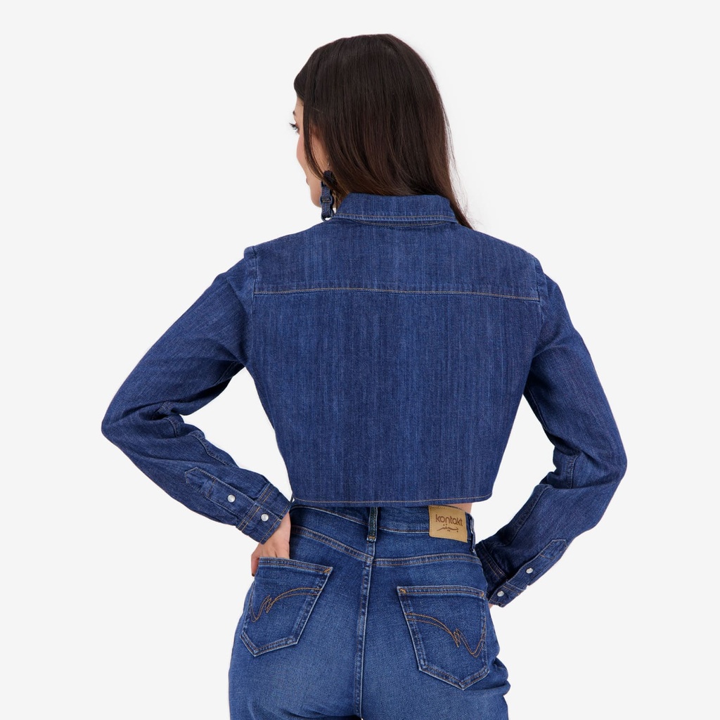 Chemise western cropped avec nœud