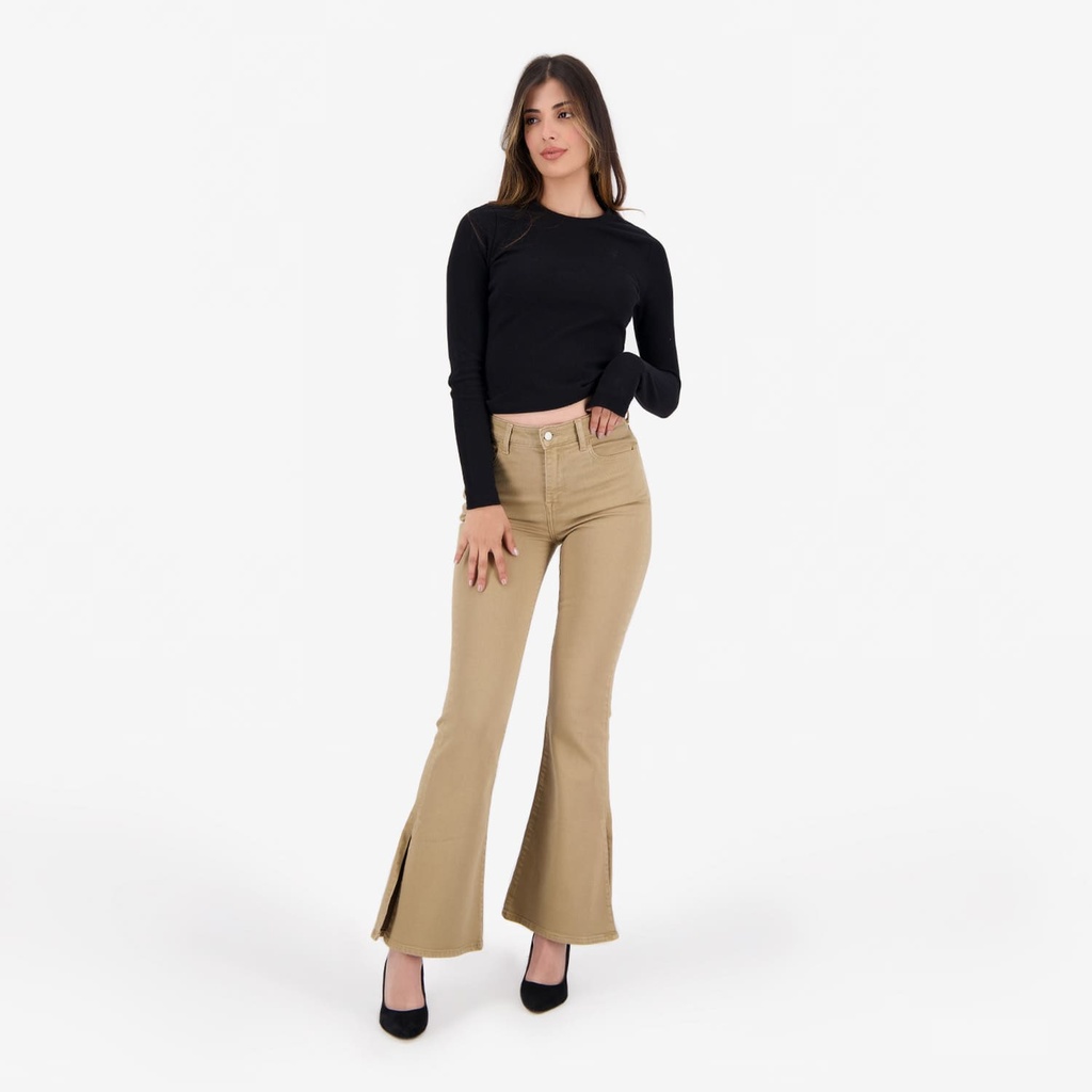 Flare jeans femme avec fentes côté -FERYEL 3.0