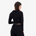 Polo côtelé femme manches longues