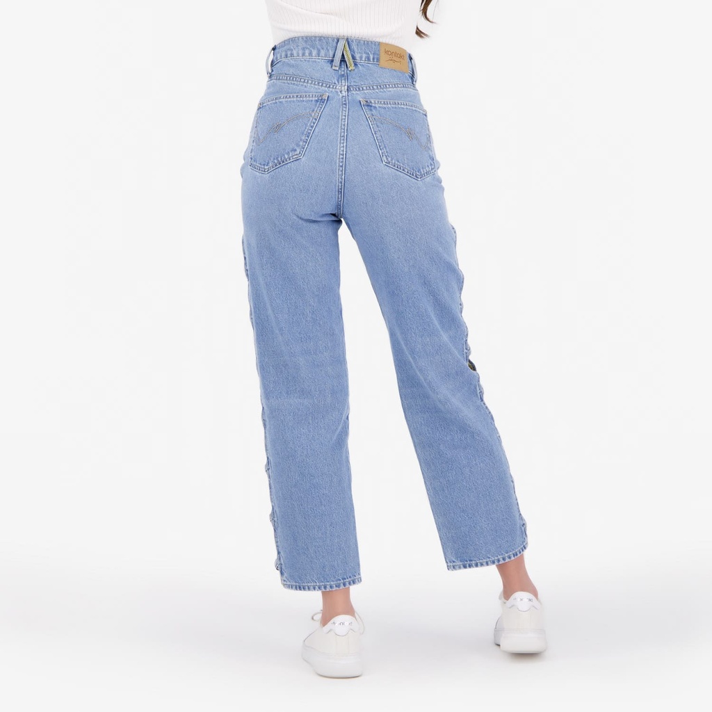 Ribcage femme avec passant croisée en jeans - RAYA 2.0