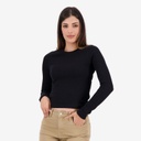 T-shirt côtelé femme manches longues