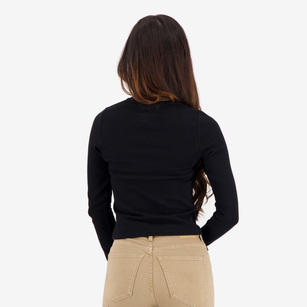 T-shirt côtelé femme manches longues