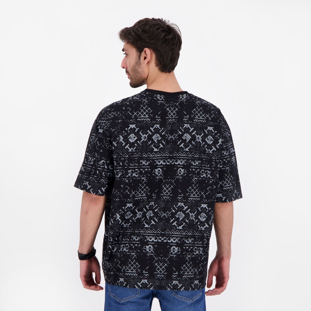 T-shirt oversized homme manches courtes imprimé all over
