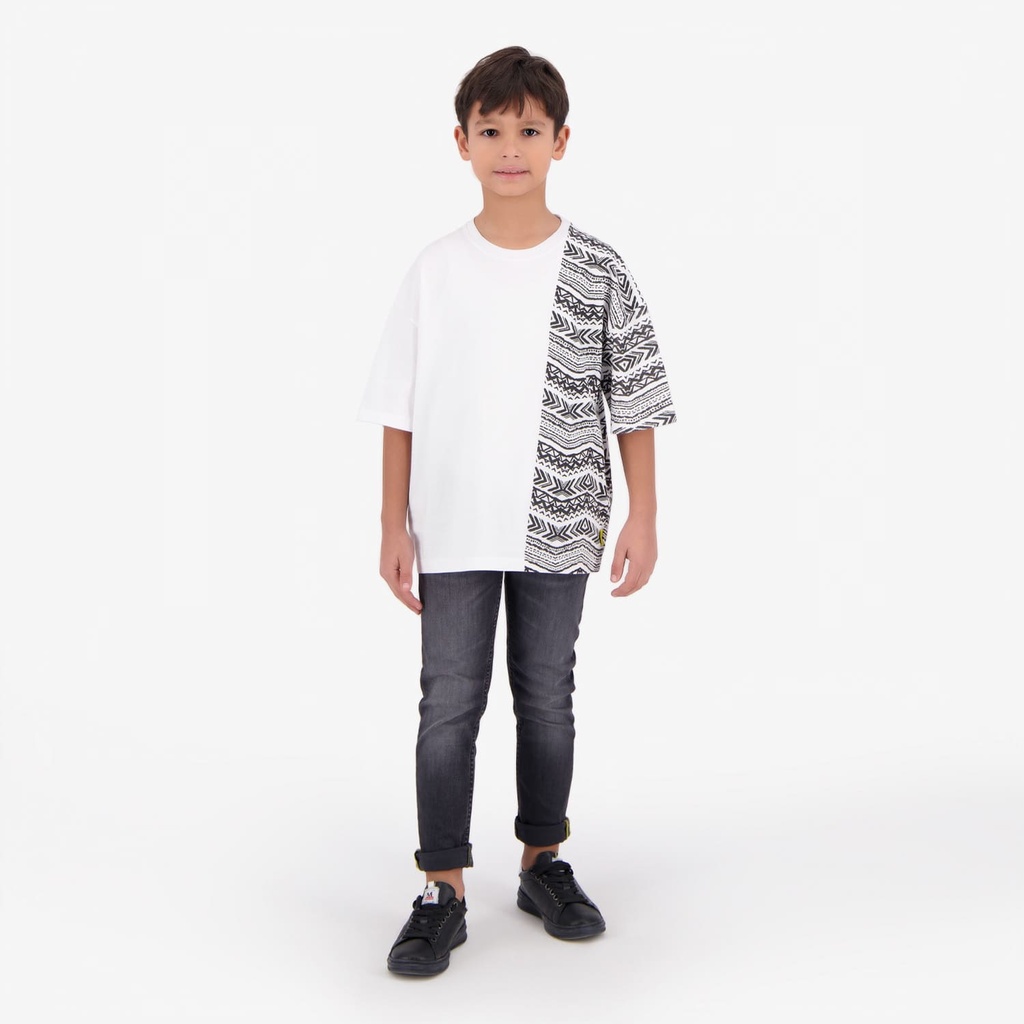 T-shirt oversized garçon manches courtes IMPRIME FORMES TEPSI