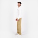 T-shirt homme manches longues col tunisien  et poche passepoilée