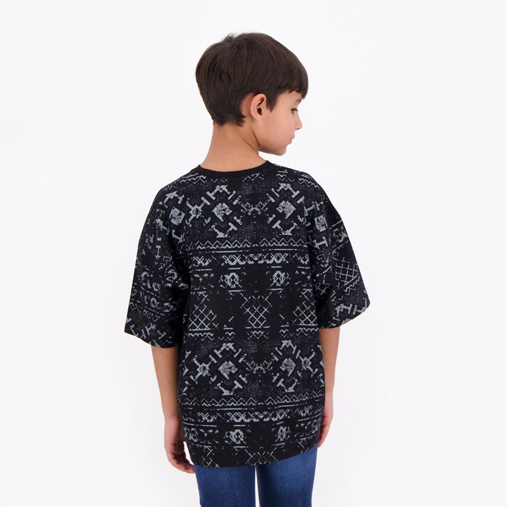 T-shirt oversized unisexe enfant manches courtes imprimé all over