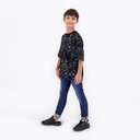 T-shirt oversized unisexe enfant manches courtes imprimé all over