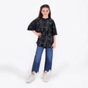 T-shirt oversized unisexe enfant manches courtes imprimé all over