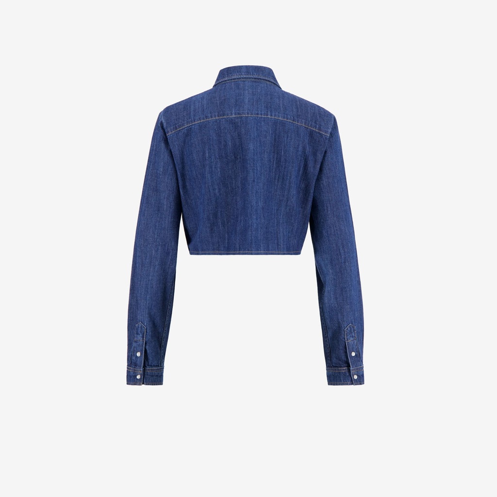 Chemise western cropped avec nœud