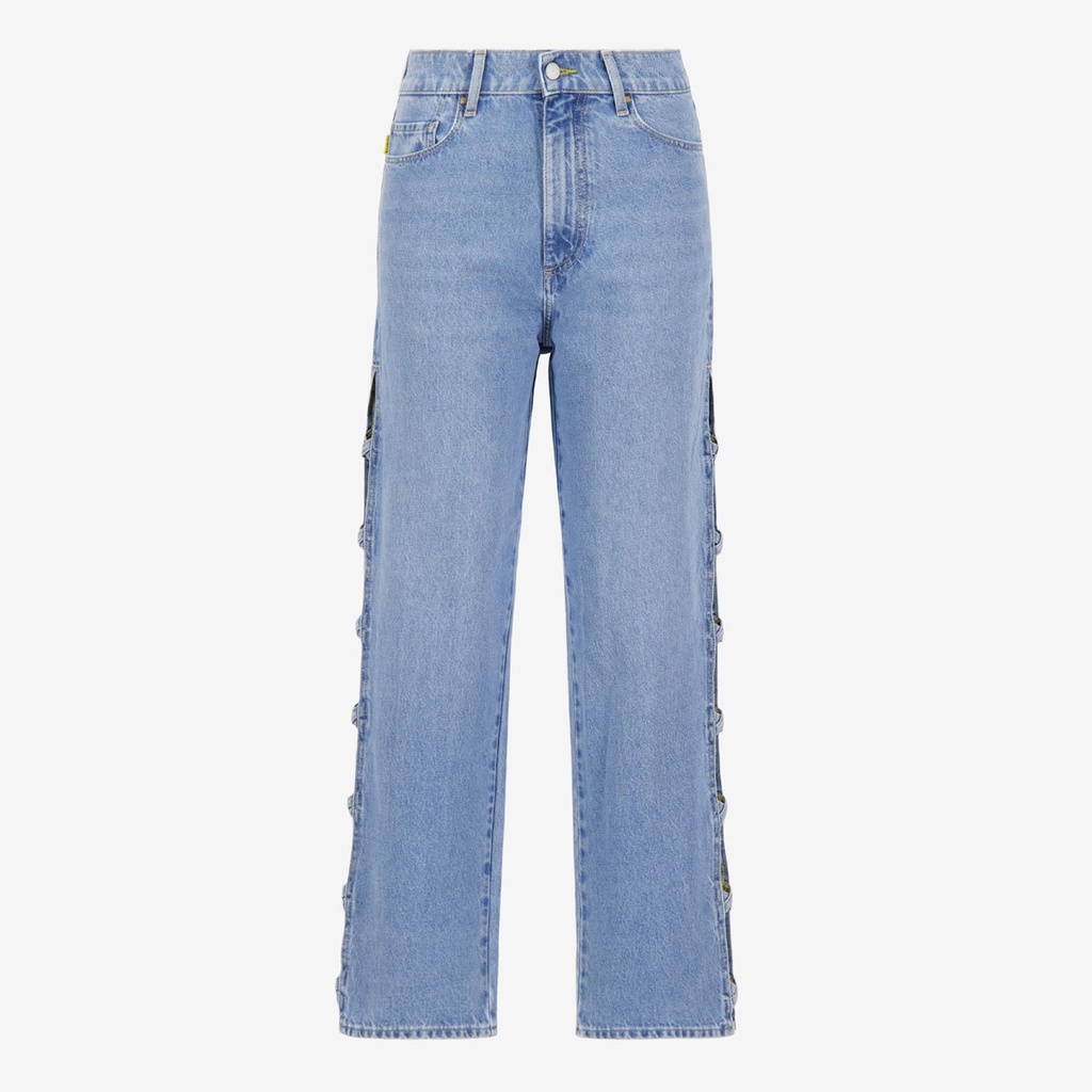 Ribcage femme avec passant croisée en jeans - RAYA 2.0