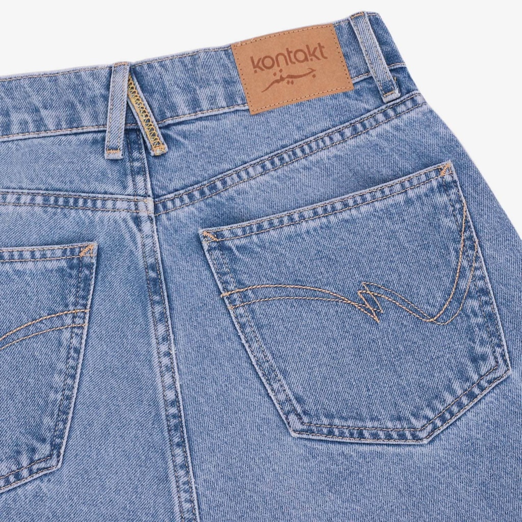 Ribcage femme avec passant croisée en jeans - RAYA 2.0