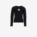 T-shirt côtelé fille manches longues  avec cut out lapin