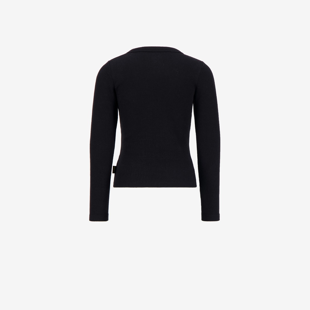 T-shirt côtelé fille manches longues  avec cut out lapin