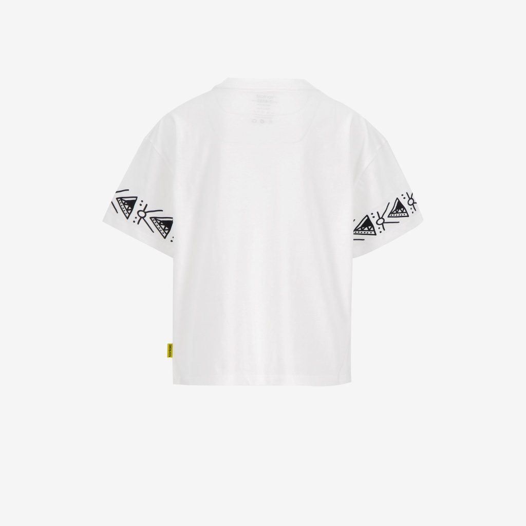 T-shirt oversized fille manches courtes avec des formes aux manches