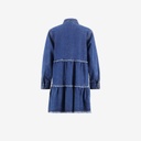 Robe chemise fille a volants en jeans