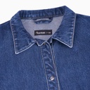 Robe chemise fille a volants en jeans