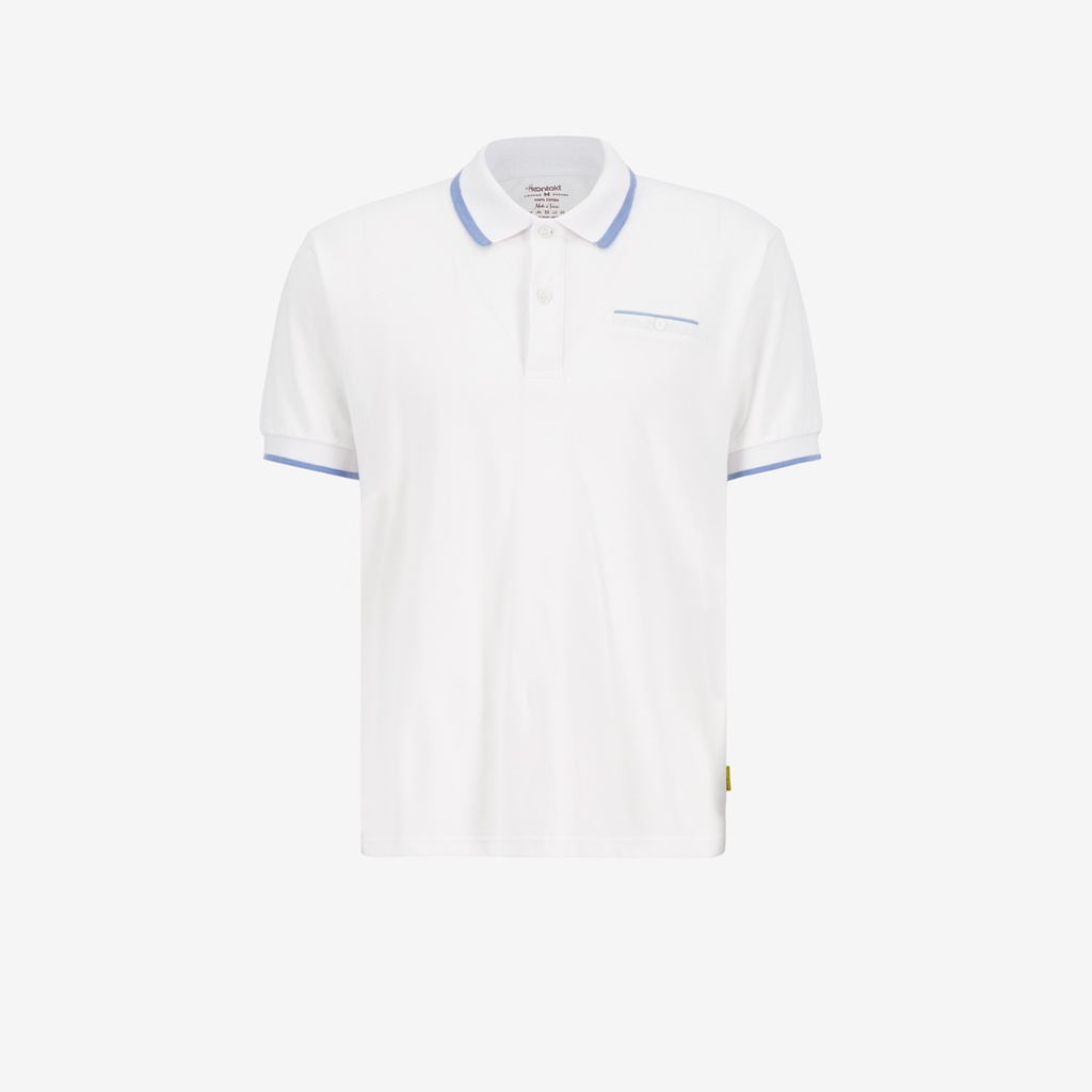 Polo homme manches courtes avec poche passepoilée