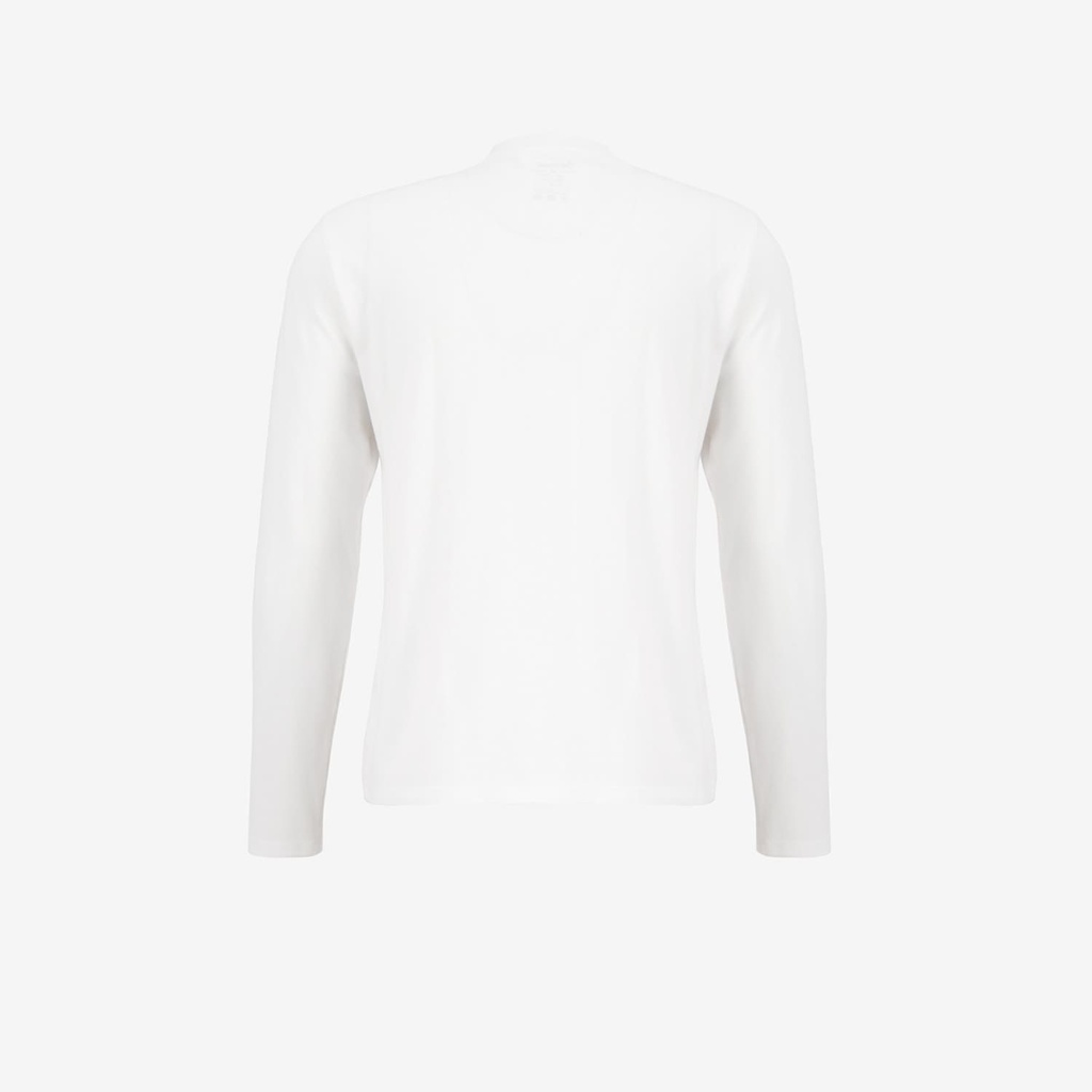 T-shirt homme manches longues col tunisien  et poche passepoilée