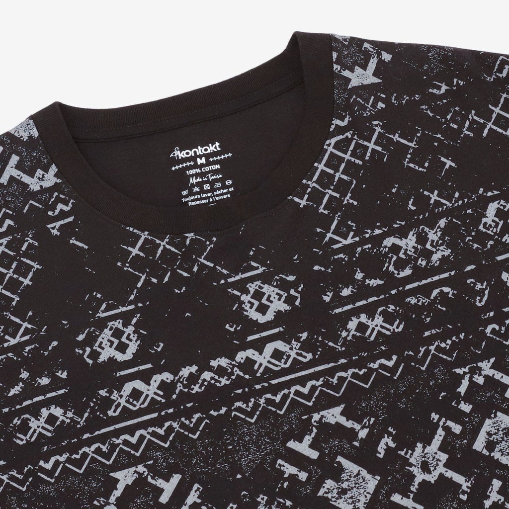 T-shirt oversized homme manches courtes imprimé all over