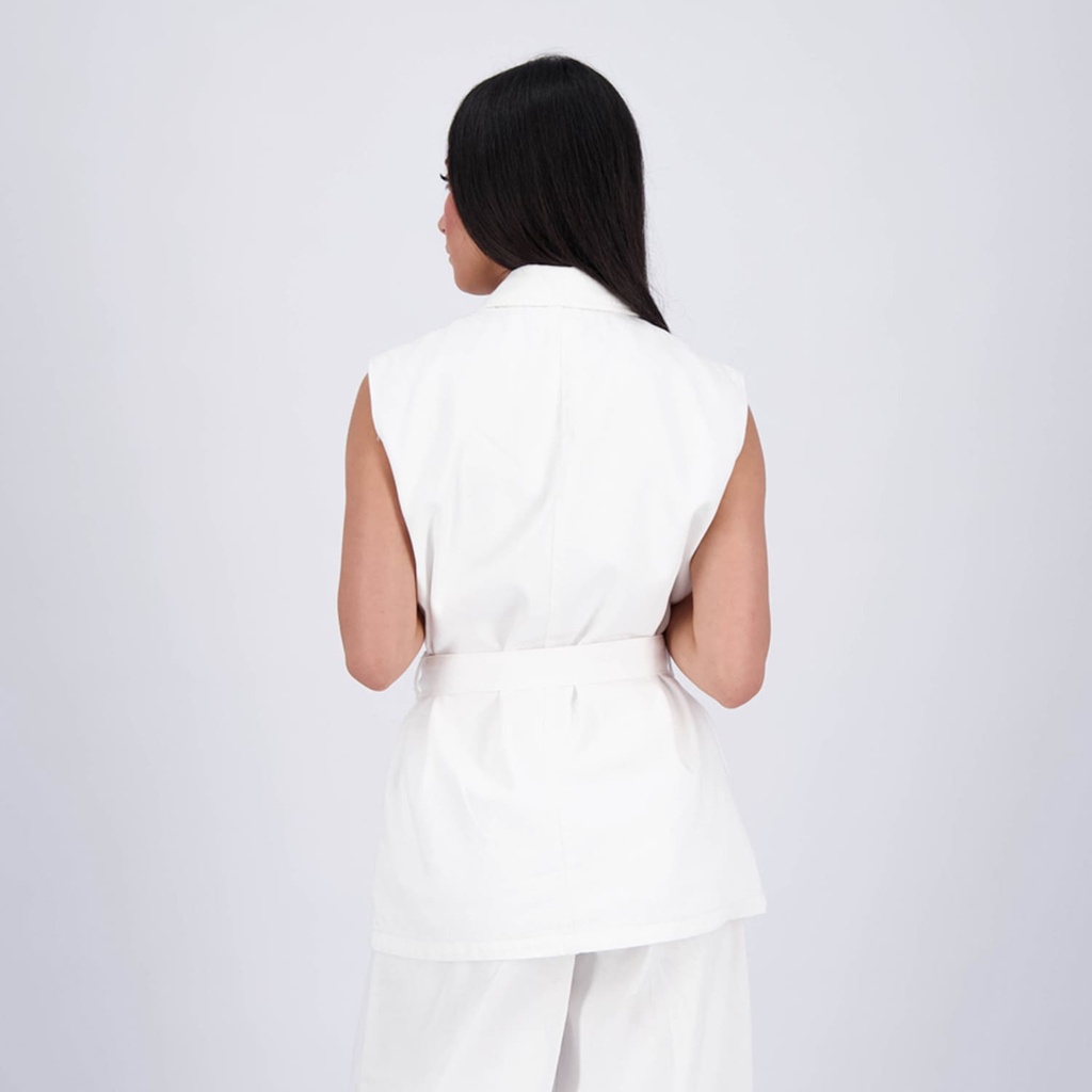 Blazer croisé femme sans manches-SAHAR