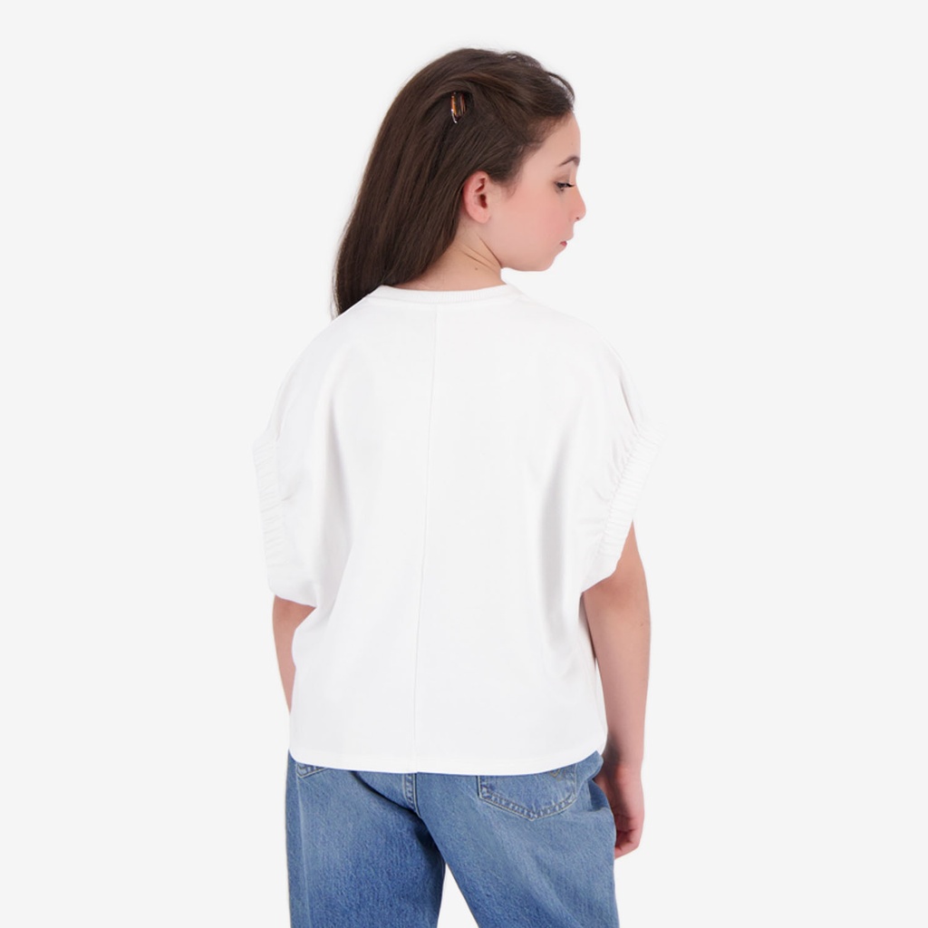 Sweat fille sans manches avec broderie