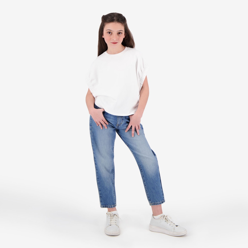 Sweat fille sans manches avec broderie