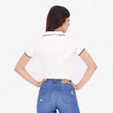 Polo côtelé femme manches courtes