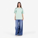 T-shirt oversized femme manches courtes FLEURS D'ŒILLETS