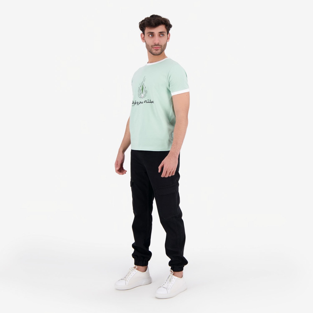 T-shirt homme manches courtes contrastés  بصلتة محروقة