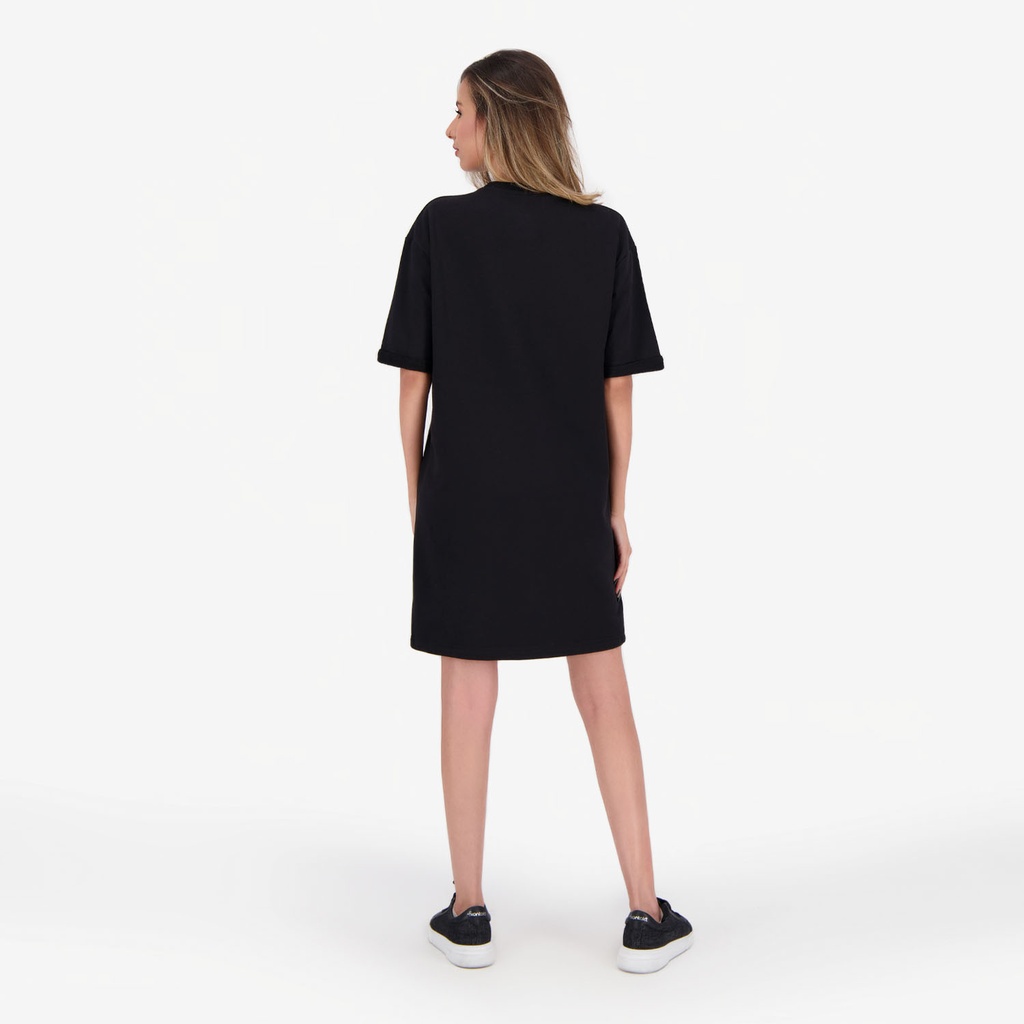 Robe sweat femme manches courtes avec poche plaquée