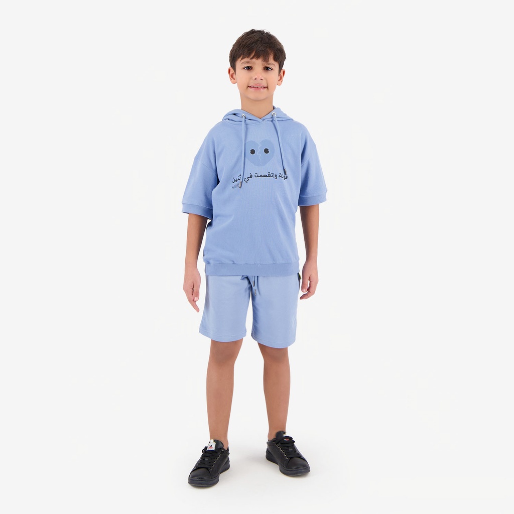 Hoodie garçon manches courtes   فولة و تقسمت في اثنين