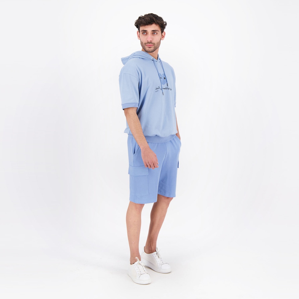 Hoodie homme manches courtes فولة و تقسمت في اثنين