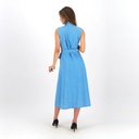 Robe chemise fluide femme sans manche en jeans- CYLINE