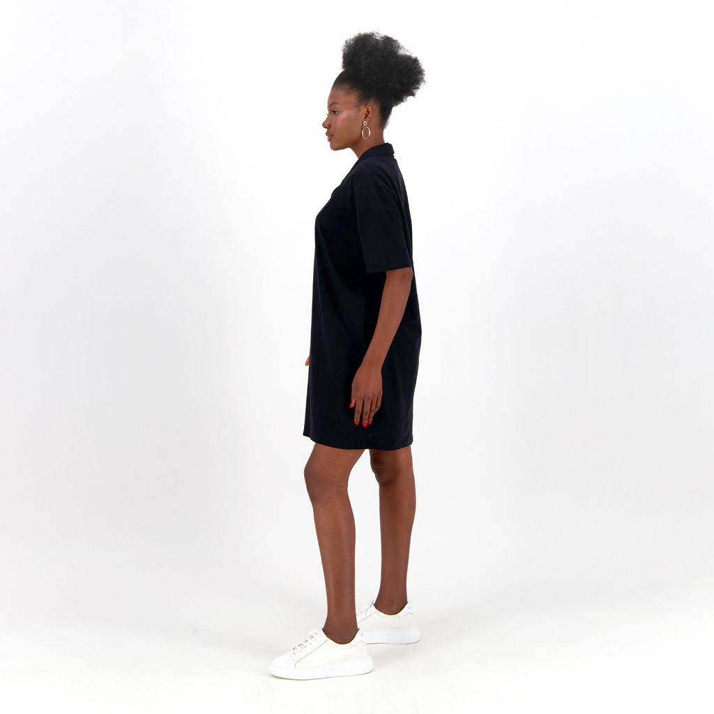 Robe femme manches courtes avec col chemisier