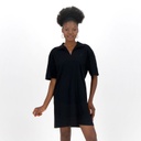 Robe femme manches courtes avec col chemisier