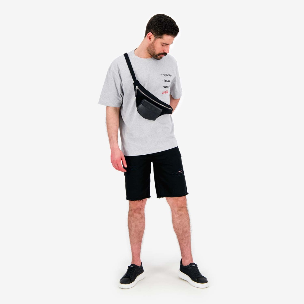 T-shirt oversized homme manches courtes FRIENDS LOVE WORK فلوس