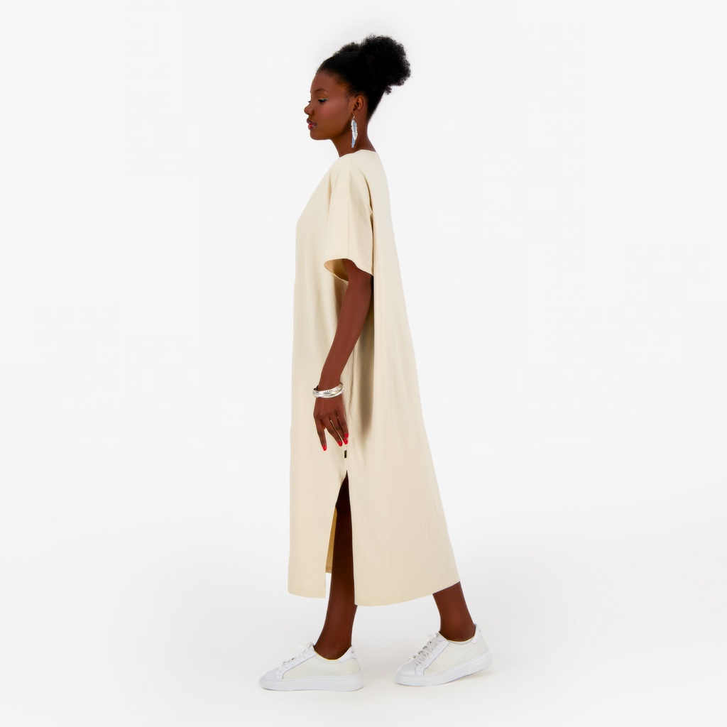 Robe jebba femme manches courtes  avec fente