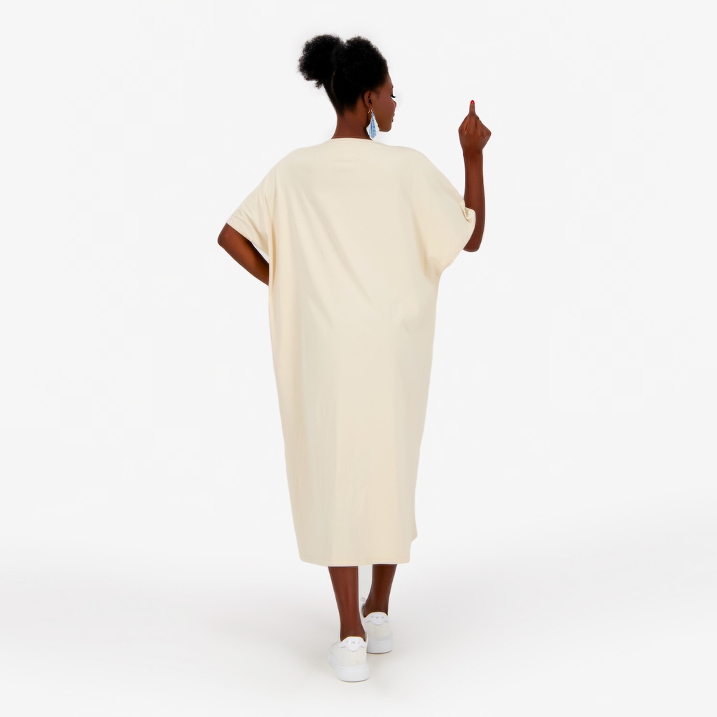 Robe jebba femme manches courtes  avec fente